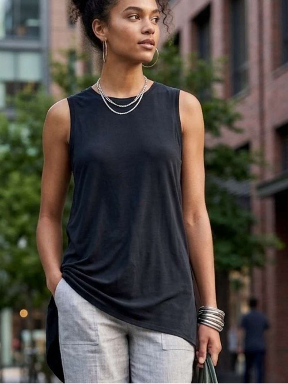 BCBGMaxAzria Black Sleeveless Tank Top